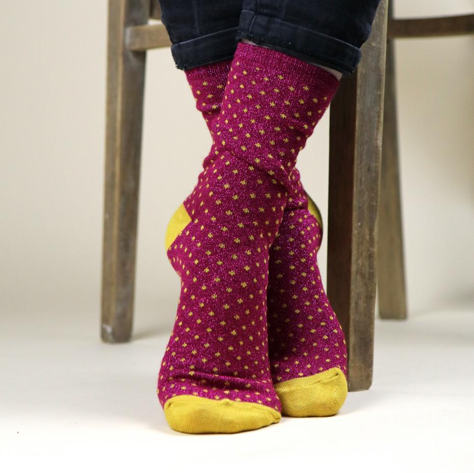 Sustainable luxury bamboo socks with lurex